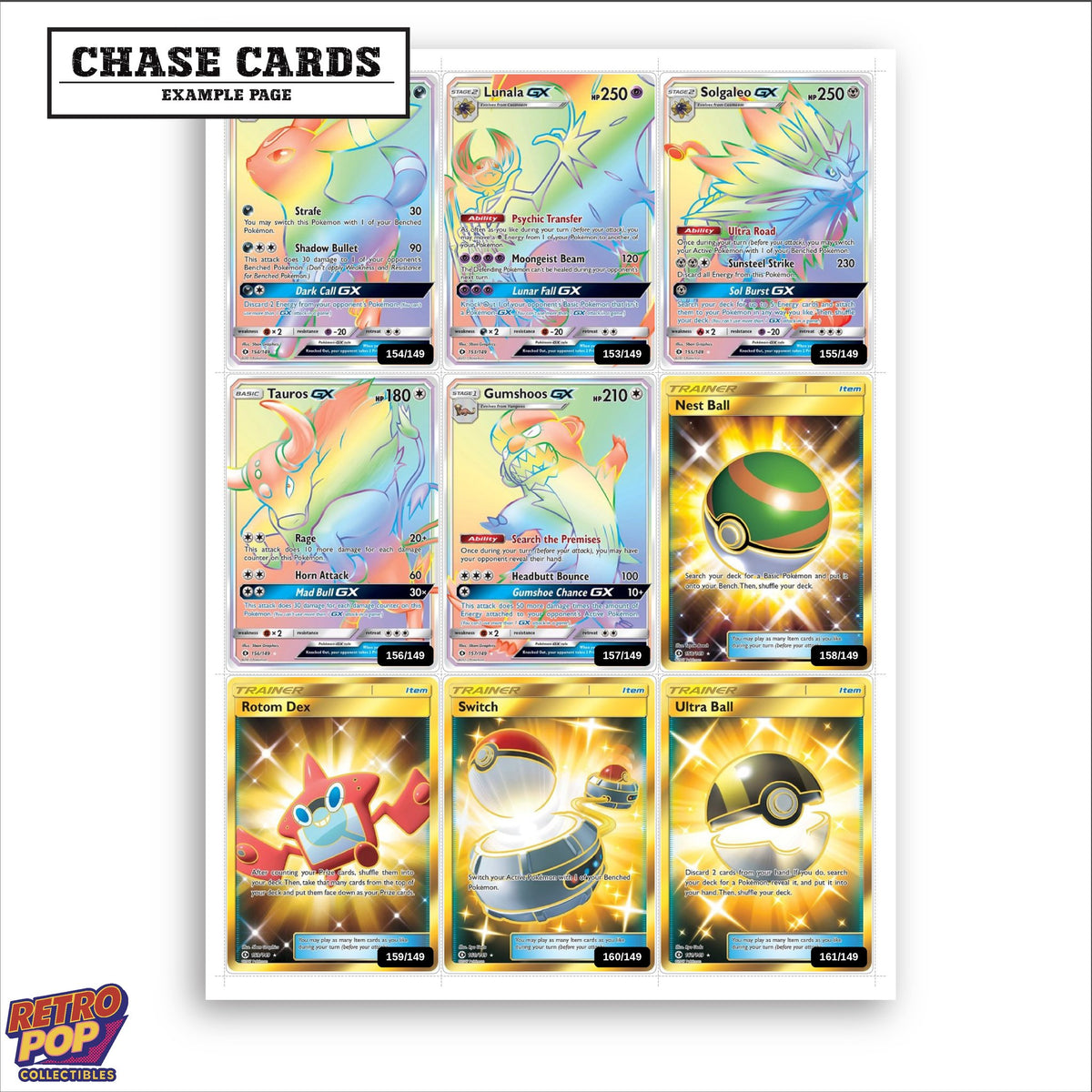 Printed Sun & Moon Base Set placeholders in binder - real photo 2
