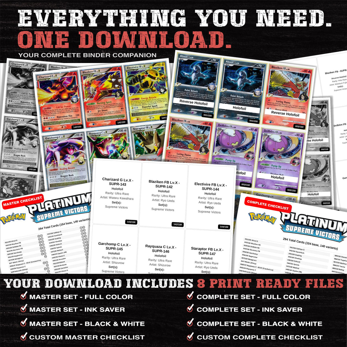 Everything included in the Supreme Victors placeholder download - 8 PDF files
