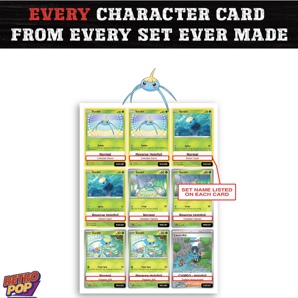 Surskit card collection preview - every set Surskit appears in