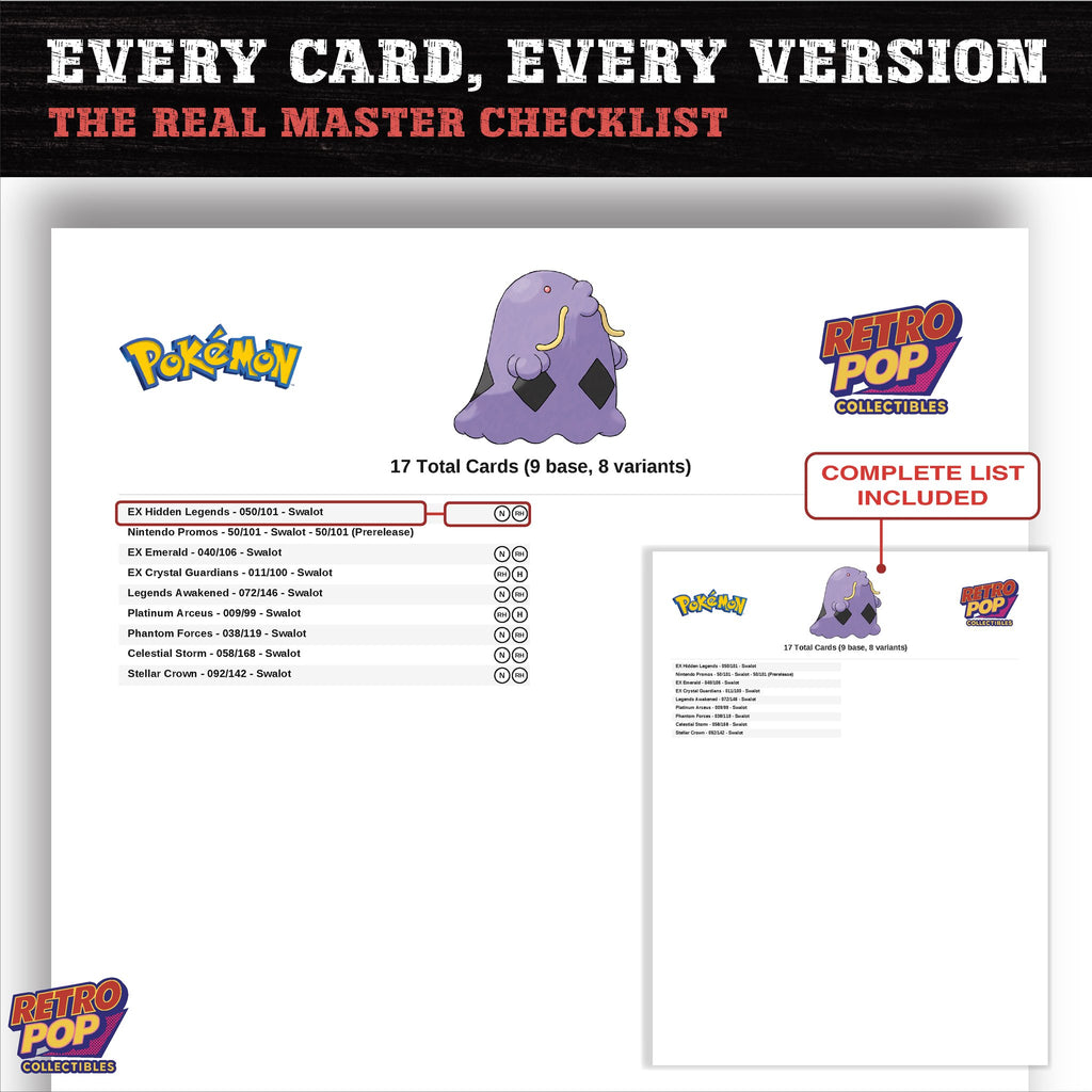 Swalot master set checklist PDF preview - every card listed