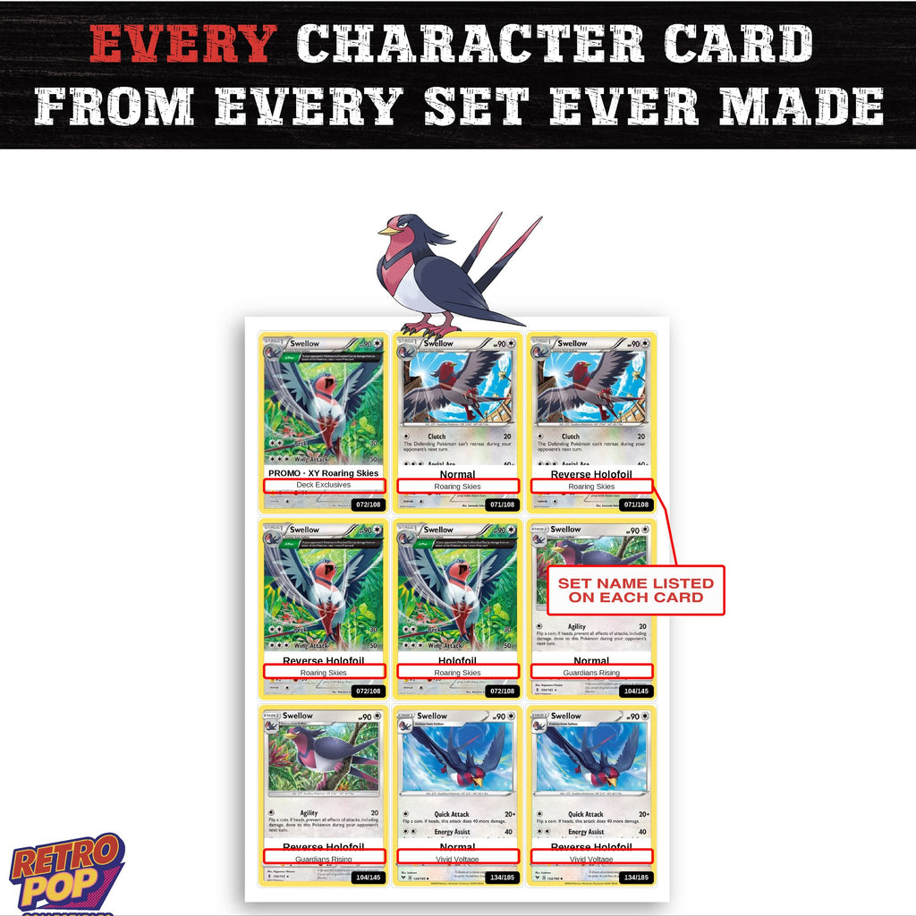 Swellow card collection preview - every set Swellow appears in