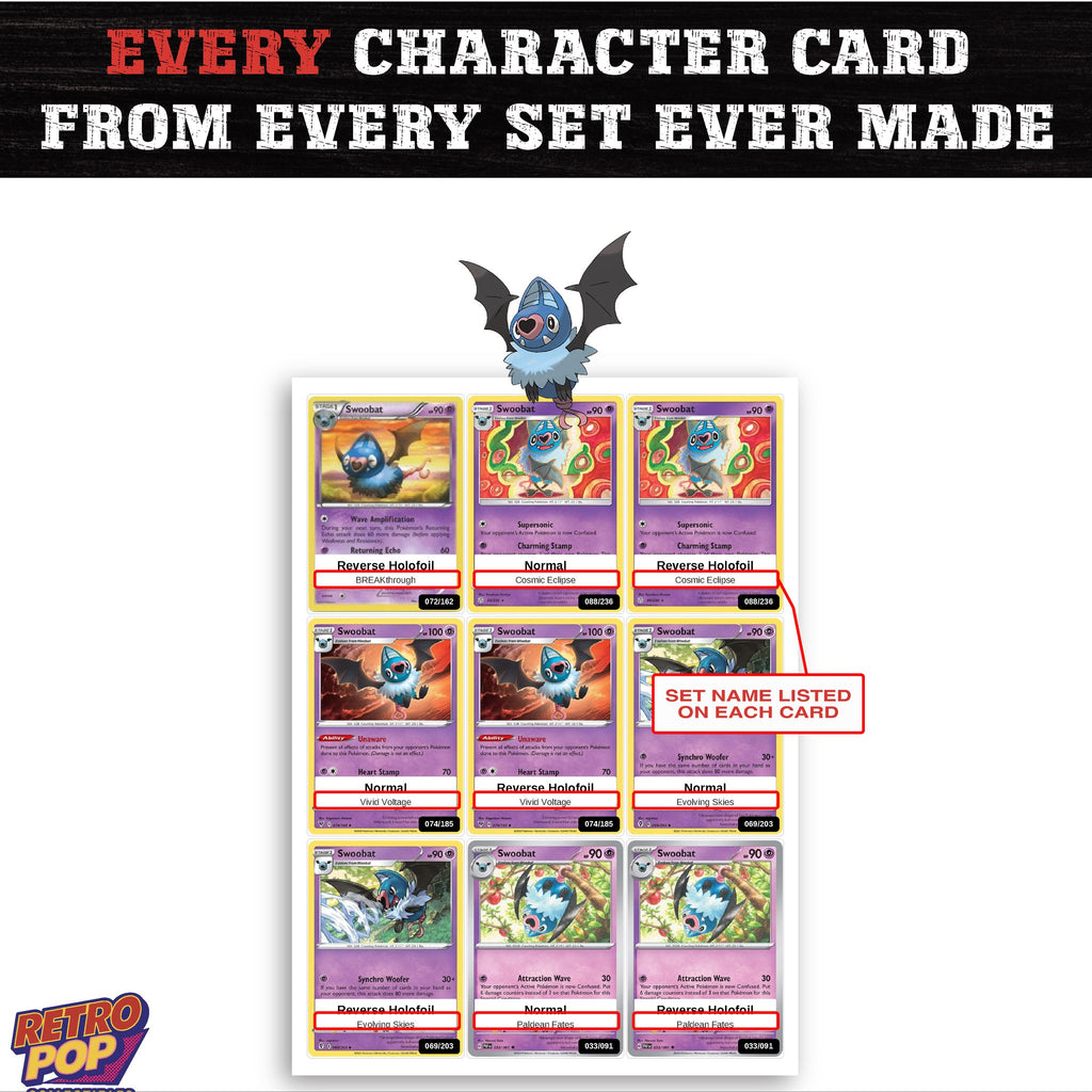 Swoobat card collection preview - every set Swoobat appears in