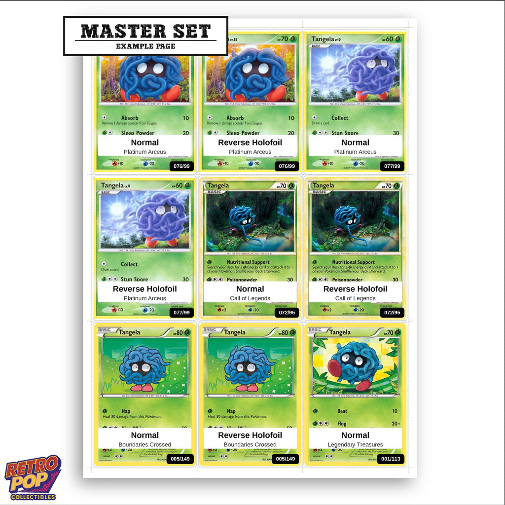 Printed Tangela Pokemon placeholders in binder - real photo 3