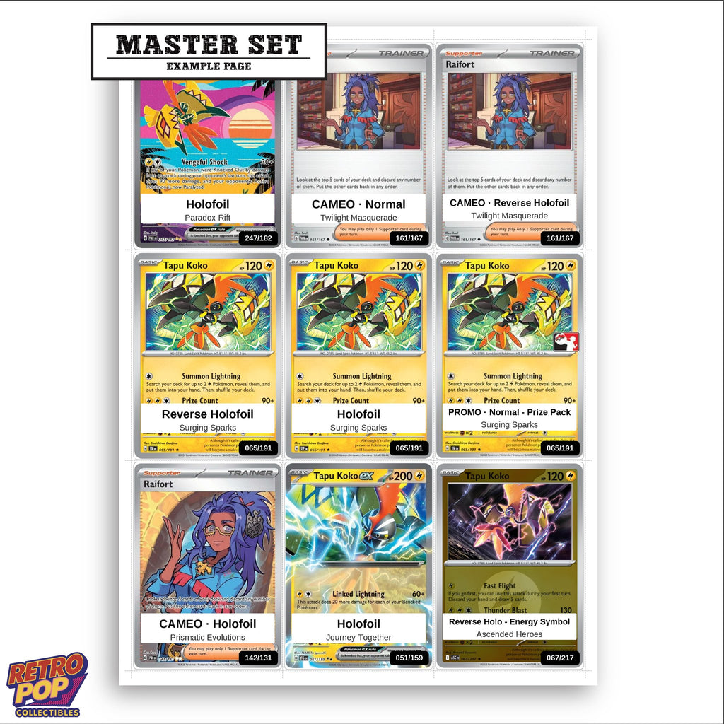 Printed Tapu Koko Pokemon placeholders in binder - real photo 3