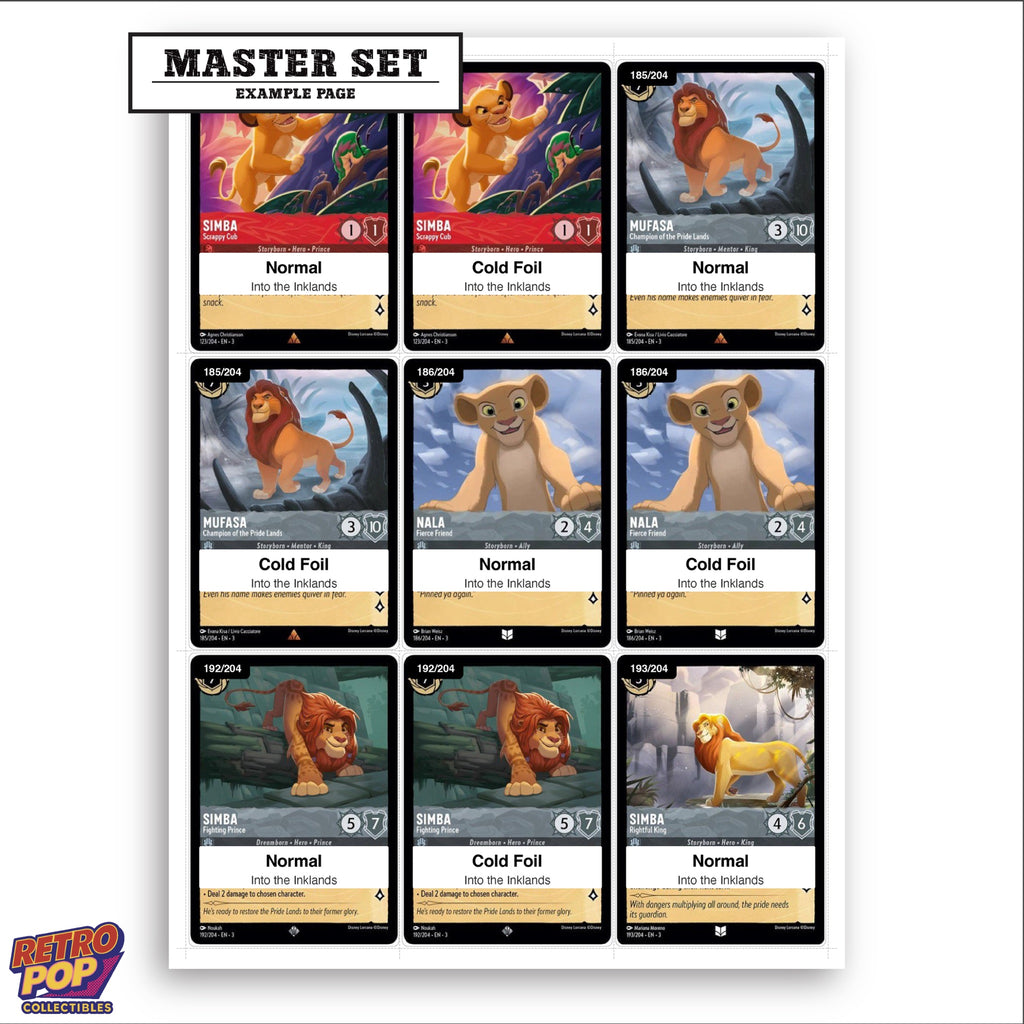 Printed The Lion King Lorcana placeholders in binder - real photo 3