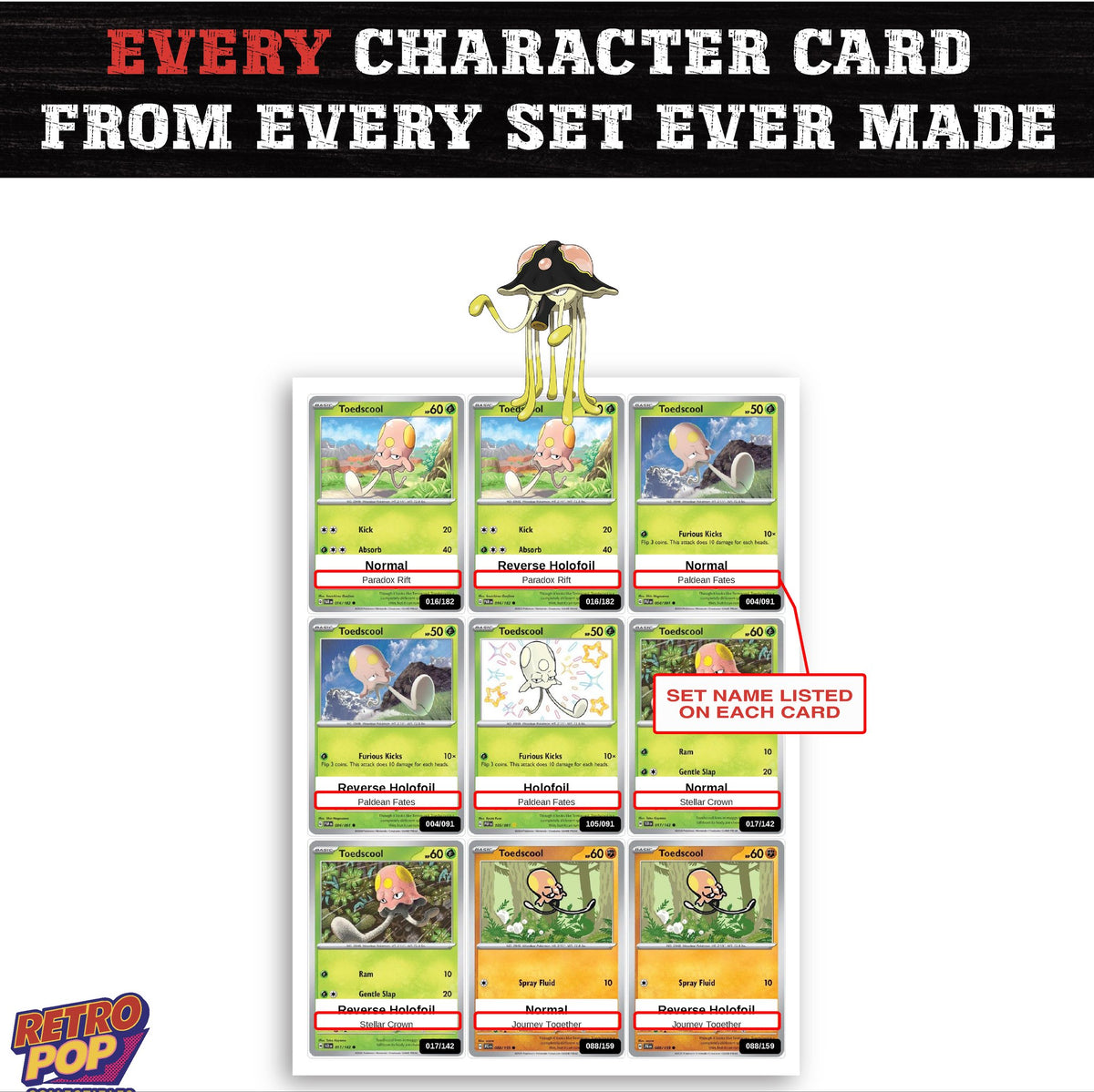 Toedscruel card collection preview - every set Toedscruel appears in