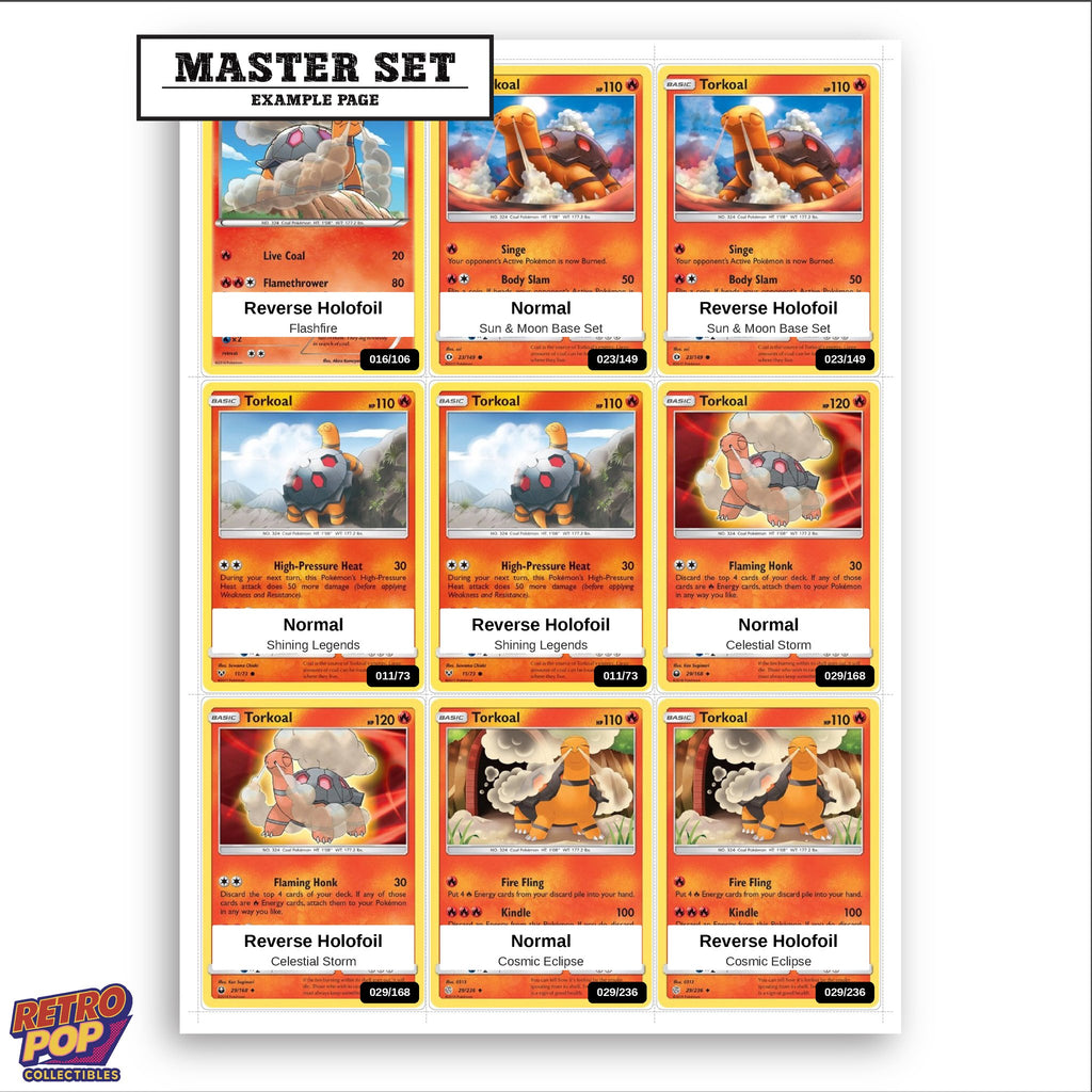 Printed Torkoal Pokemon placeholders in binder - real photo 3