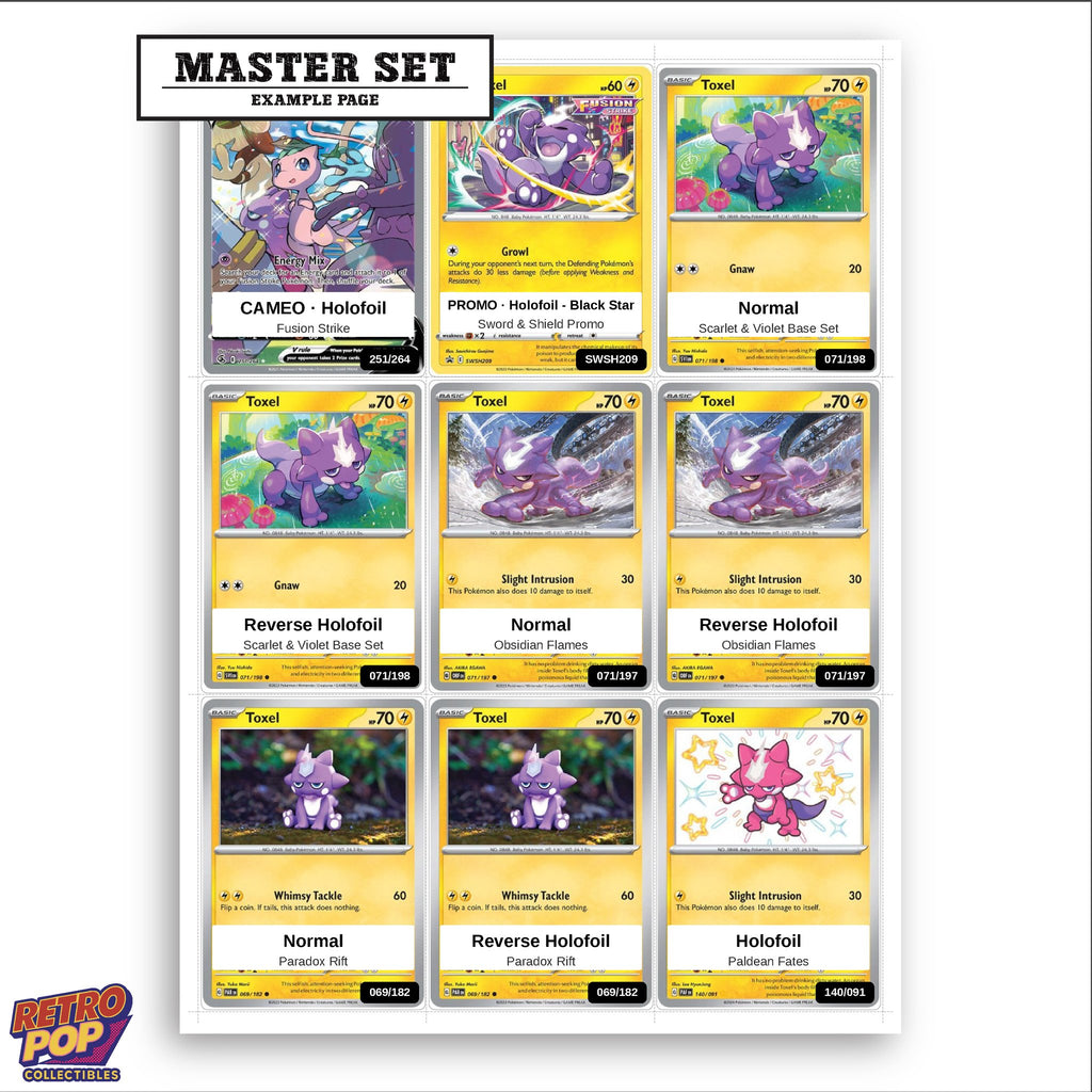 Printed Toxel Pokemon placeholders in binder - real photo 3