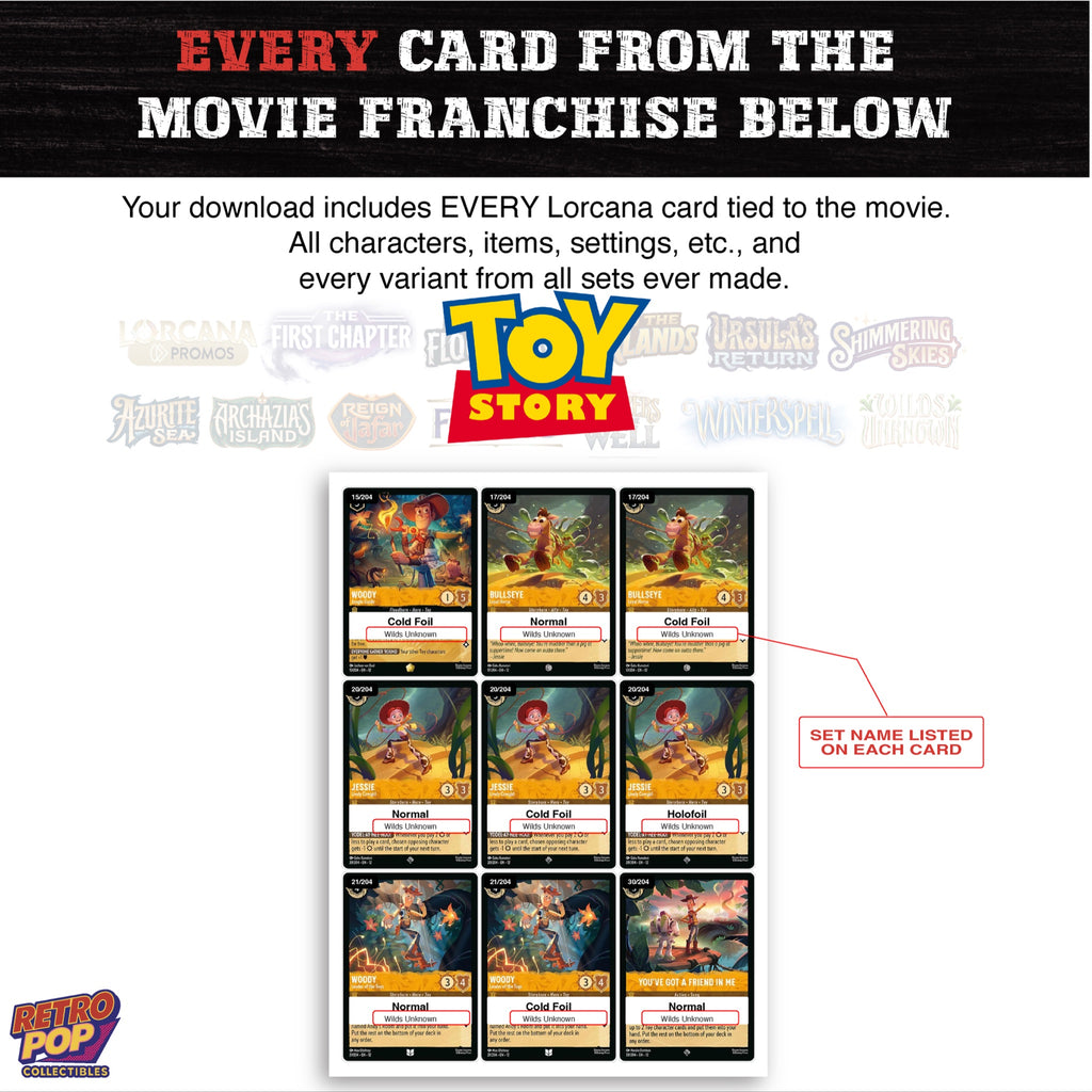 Toy Story Disney Lorcana binder placeholders printable PDF - image 2