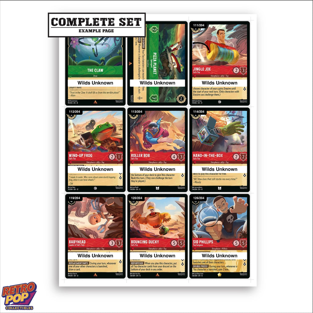 Printed Toy Story Lorcana placeholders in binder - real photo 2