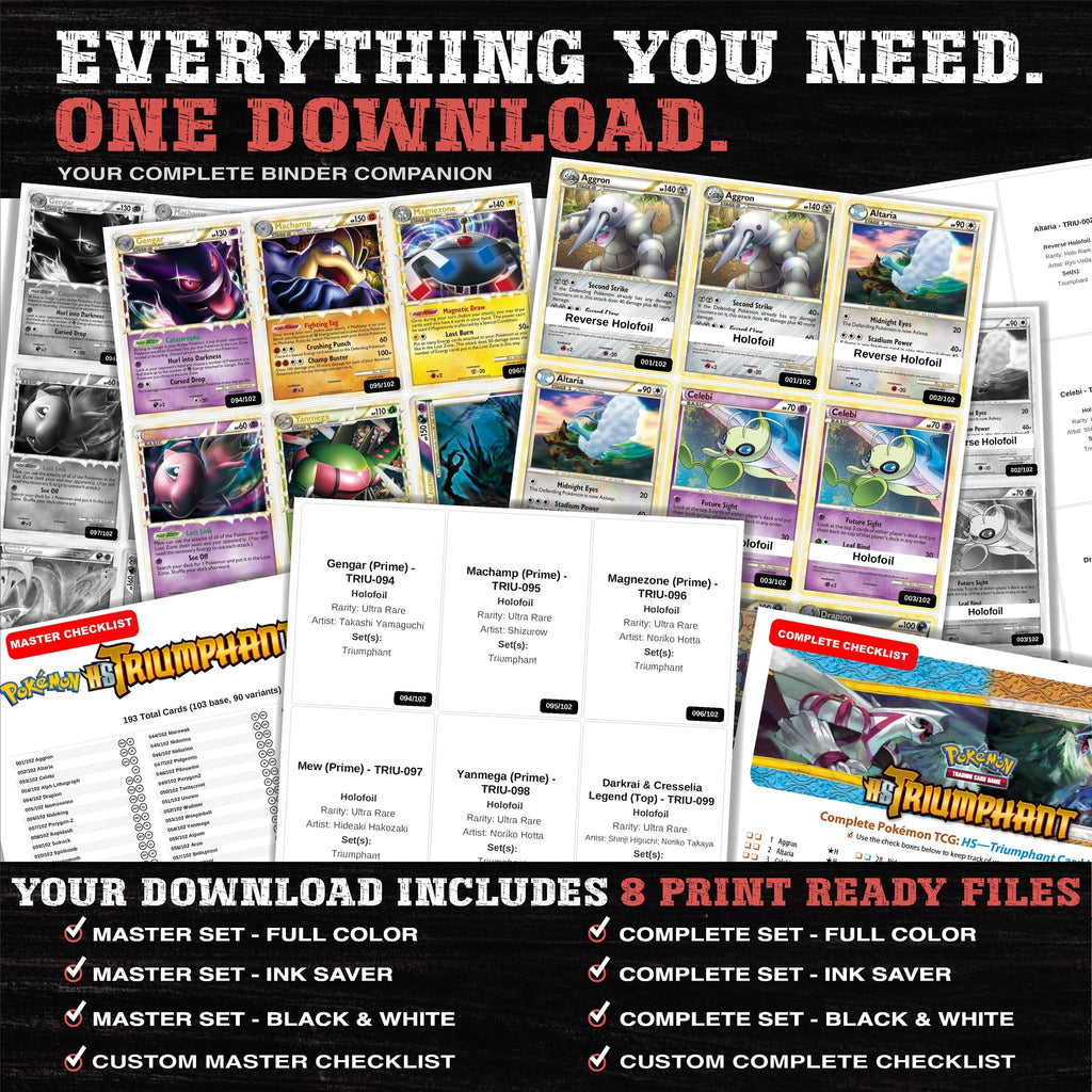 Everything included in the Triumphant placeholder download - 8 PDF files