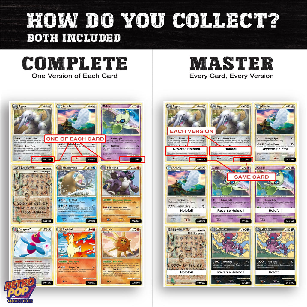 Complete Set vs Master Set versions of Triumphant binder placeholders