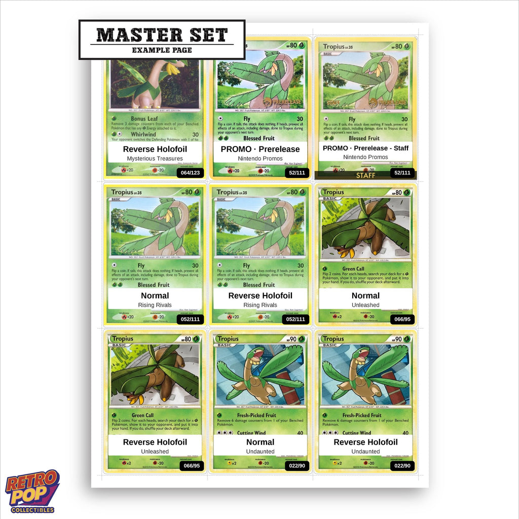 Printed Tropius Pokemon placeholders in binder - real photo 1