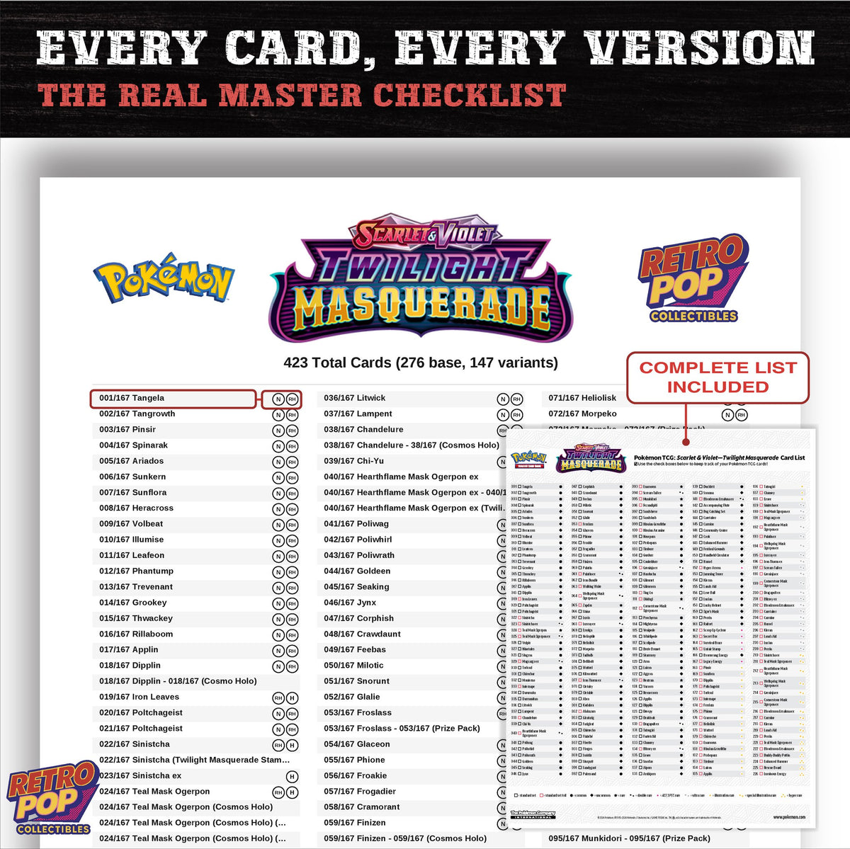 Twilight Masquerade Pokemon card checklist PDF preview