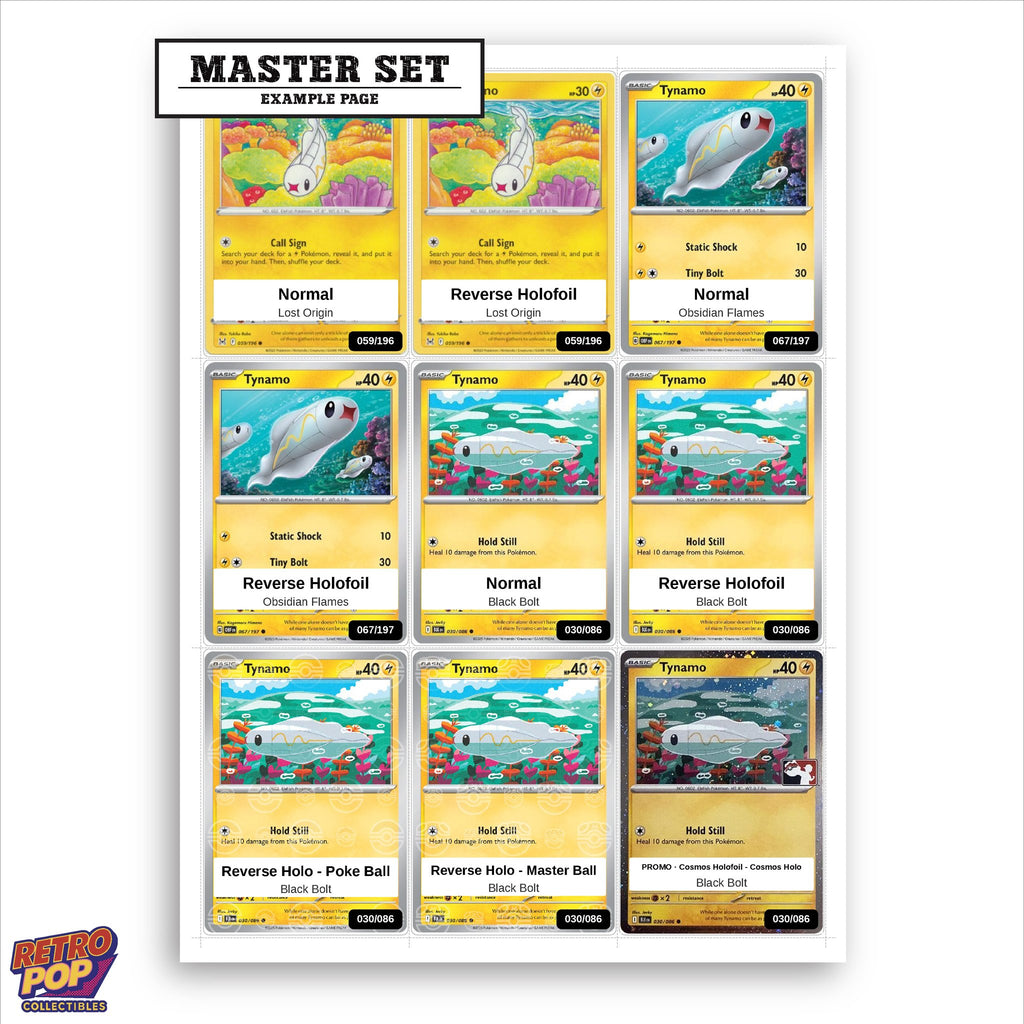 Printed Tynamo Pokemon placeholders in binder - real photo 1