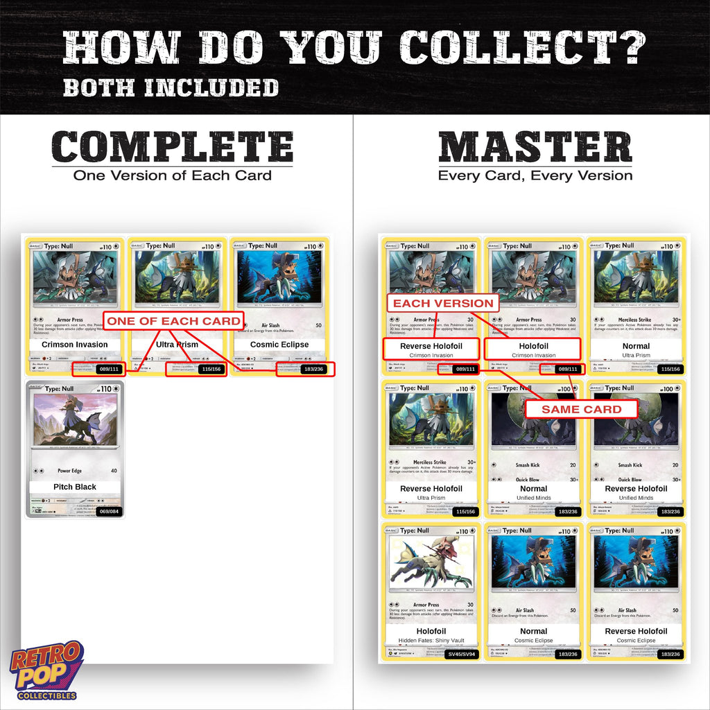 Complete Set vs Master Set versions of the Type: Null binder placeholders