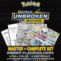 Unbroken Bonds Pokemon binder placeholders printable PDF - includes Gardevoir & Sylveon GX (205) (Full Art)
