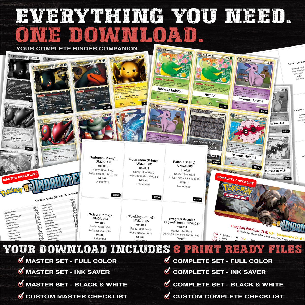 Everything included in the Undaunted placeholder download - 8 PDF files