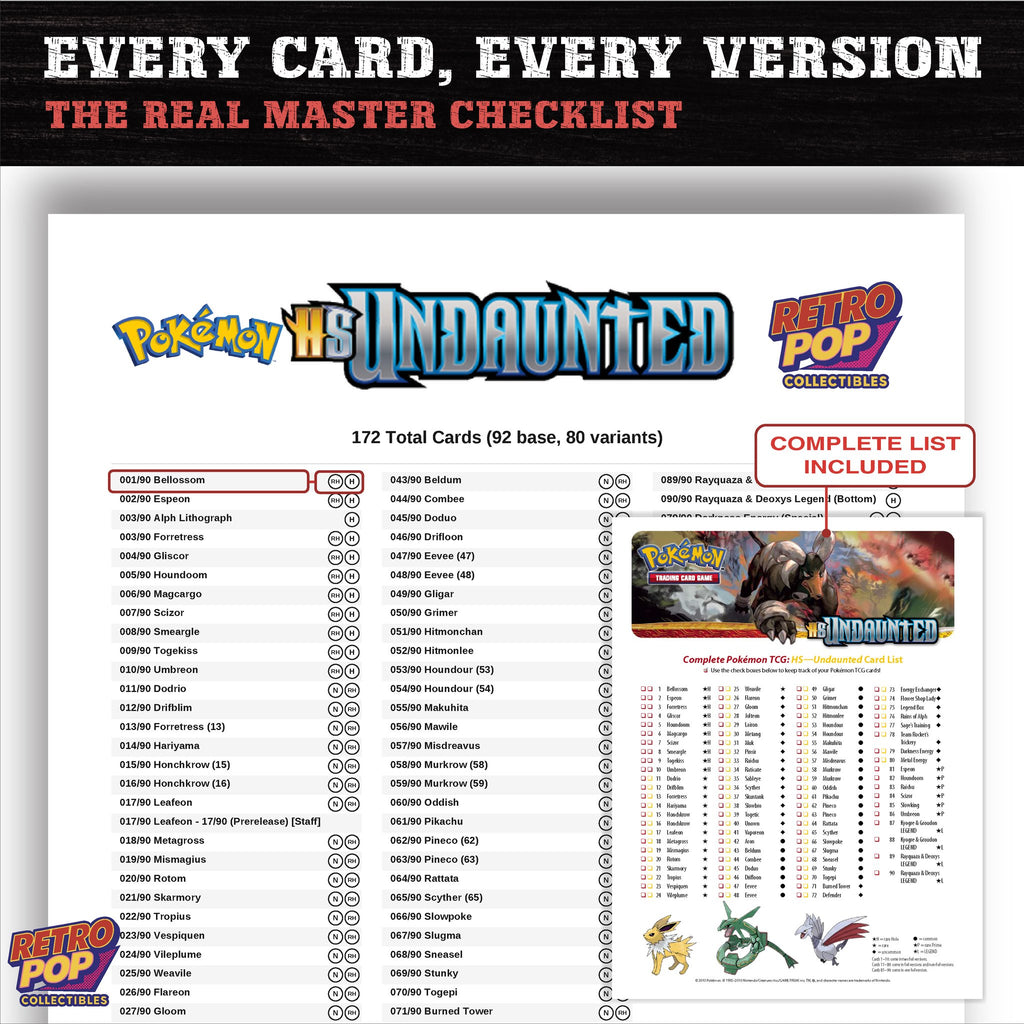 Undaunted Pokemon card checklist PDF preview