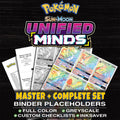 Unified Minds Pokemon binder placeholders printable PDF - includes Mewtwo & Mew GX (Secret)