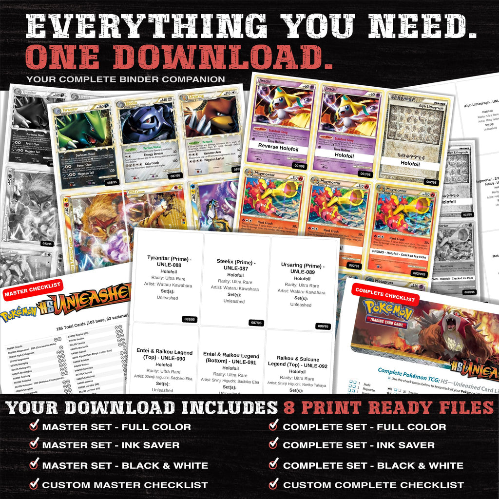 Everything included in the Unleashed placeholder download - 8 PDF files