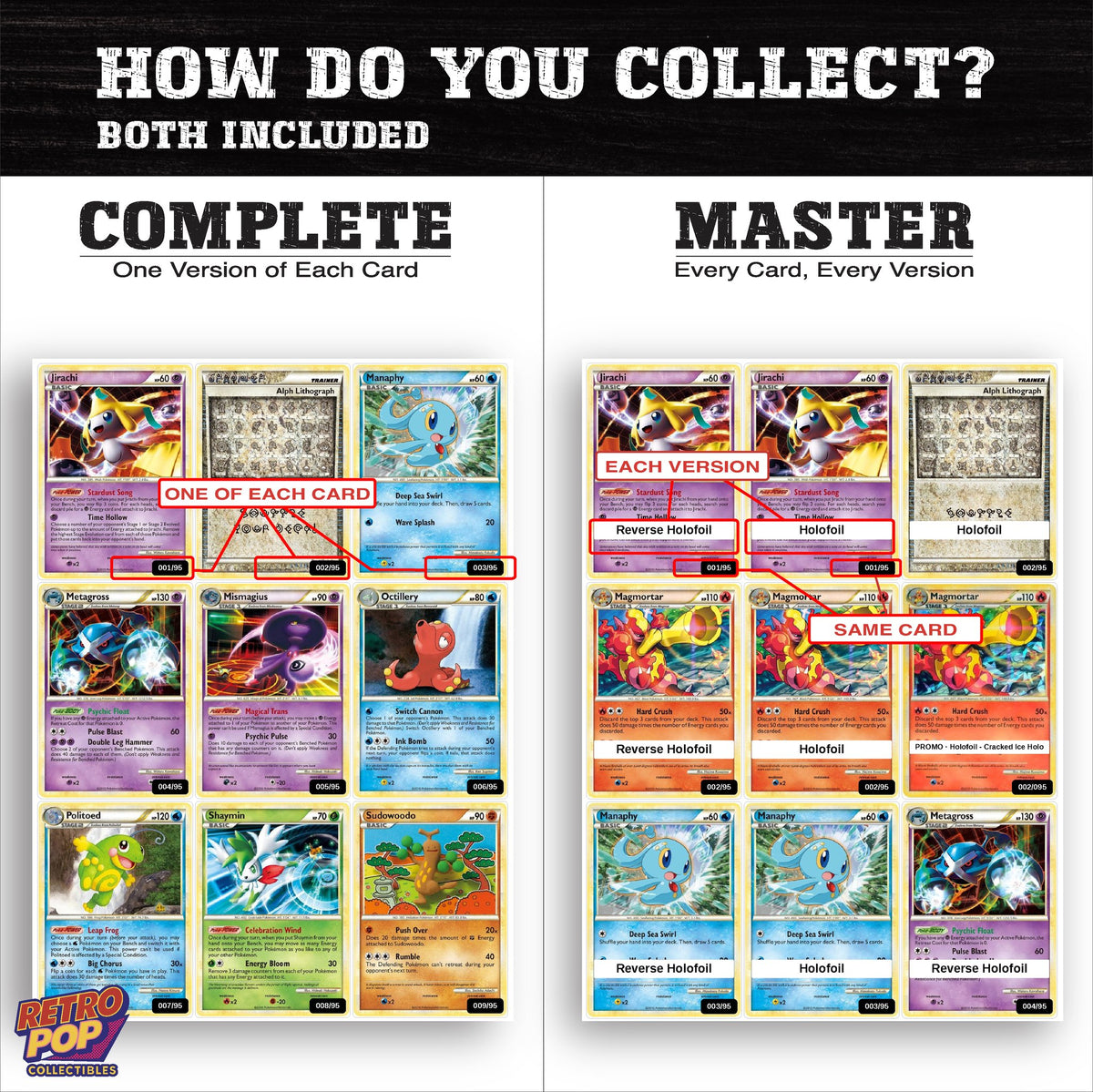 Complete Set vs Master Set versions of Unleashed binder placeholders
