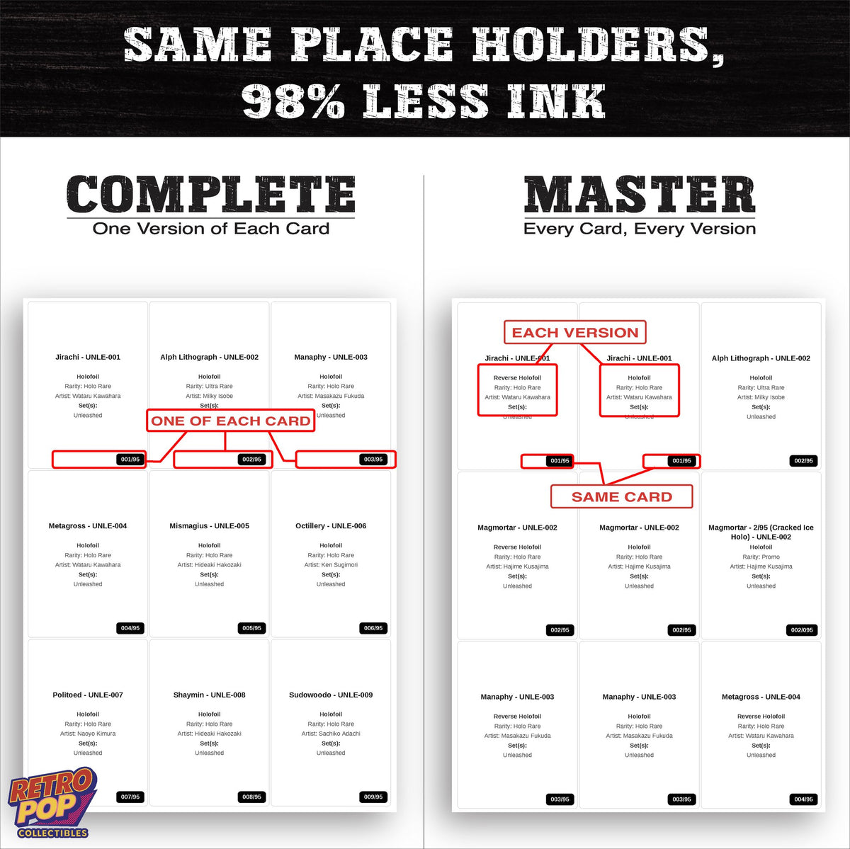 Ink saver greyscale Unleashed placeholder sheet - 98 percent less ink