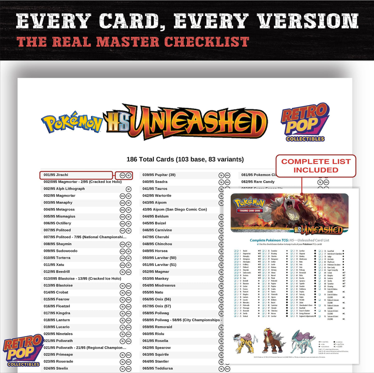 Unleashed Pokemon card checklist PDF preview
