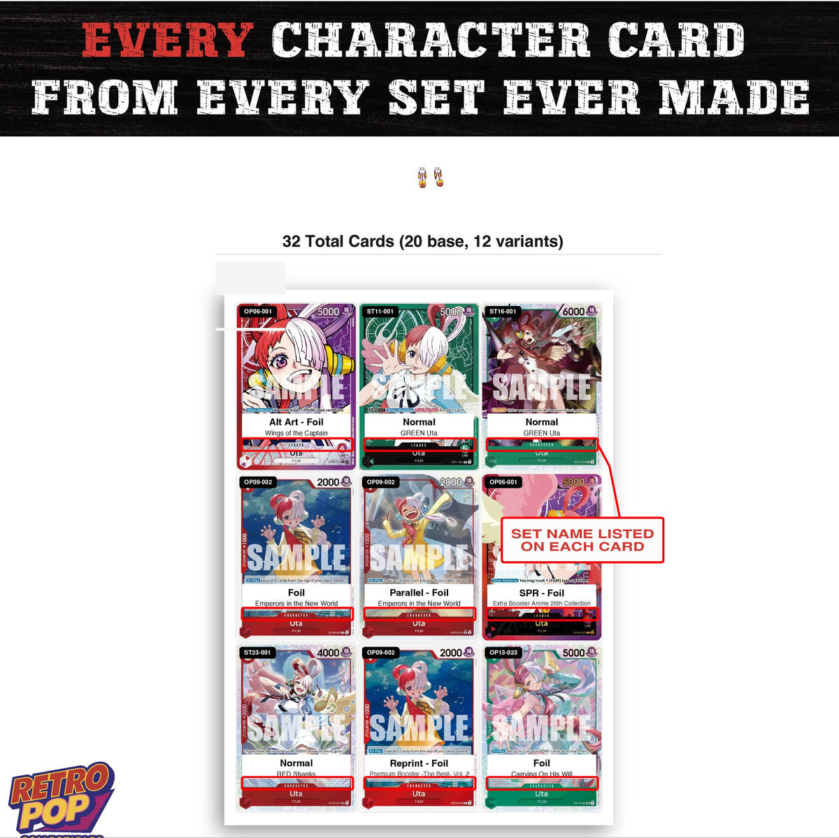 Uta One Piece TCG character master set - every English Uta card