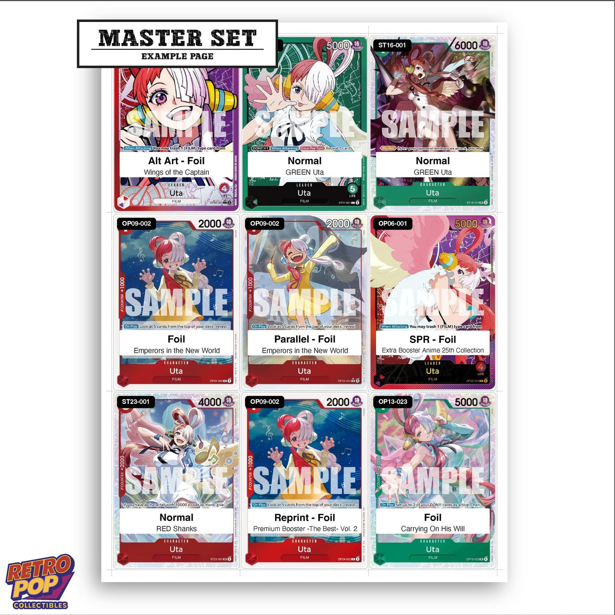 Printed Uta One Piece placeholders in binder - real photo 3
