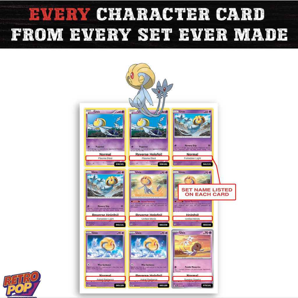 Uxie card collection preview - every set Uxie appears in