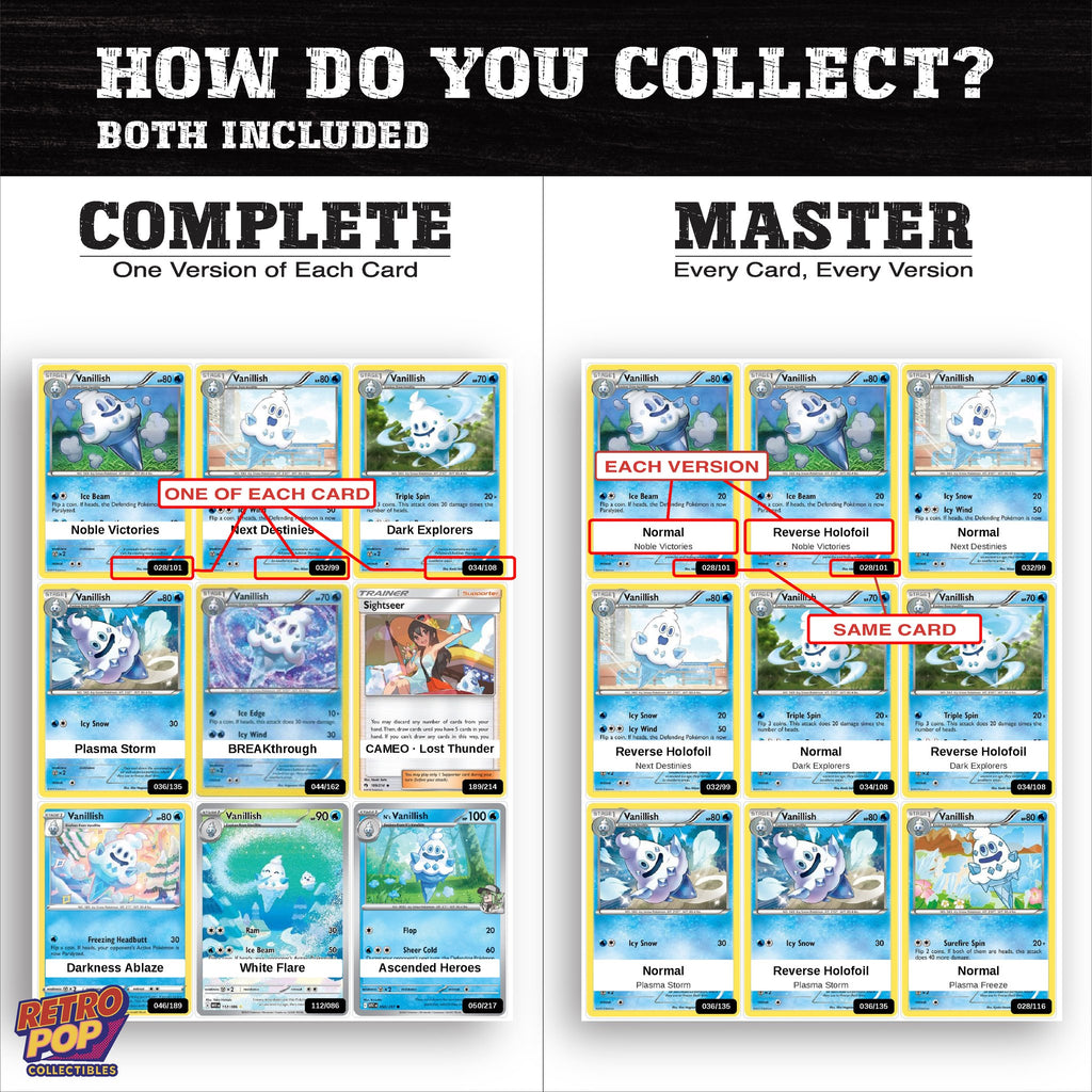 Complete Set vs Master Set versions of the Vanillish binder placeholders