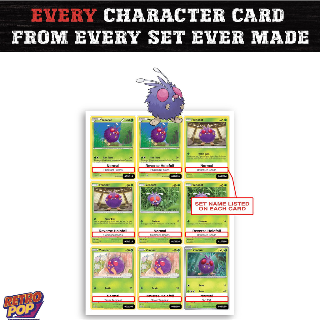 Venonat card collection preview - every set Venonat appears in
