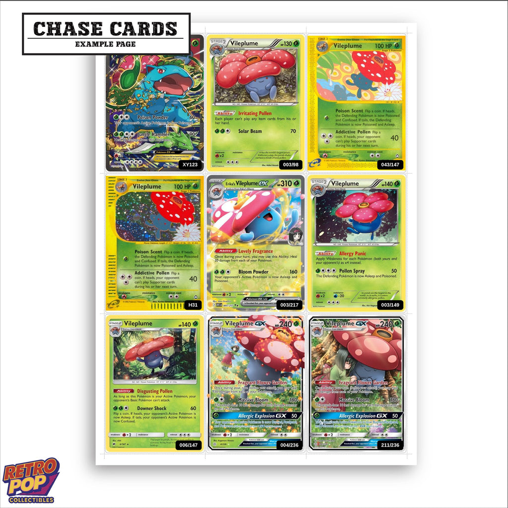 Printed Vileplume Pokemon placeholders in binder - real photo 2