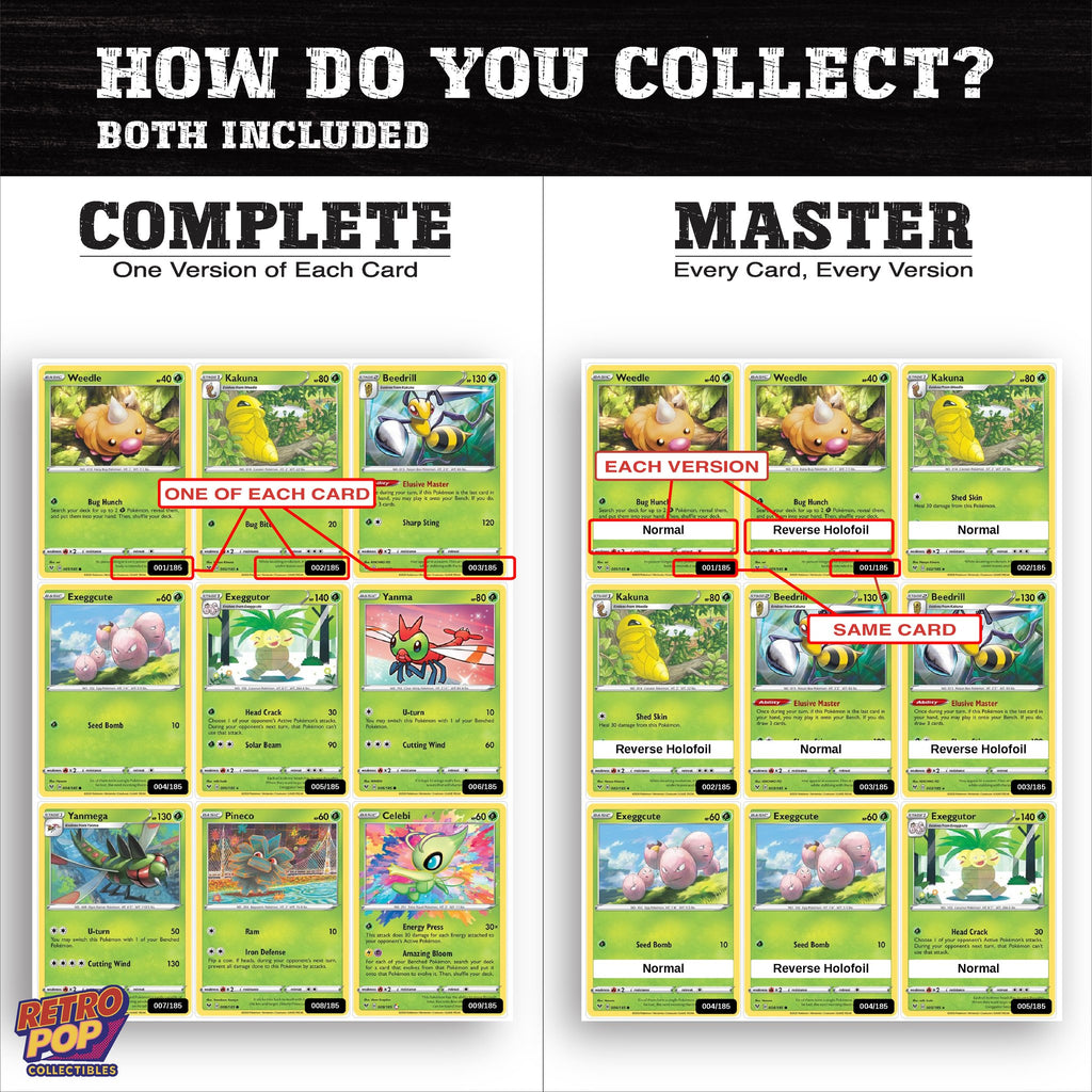 Complete Set vs Master Set versions of Vivid Voltage binder placeholders