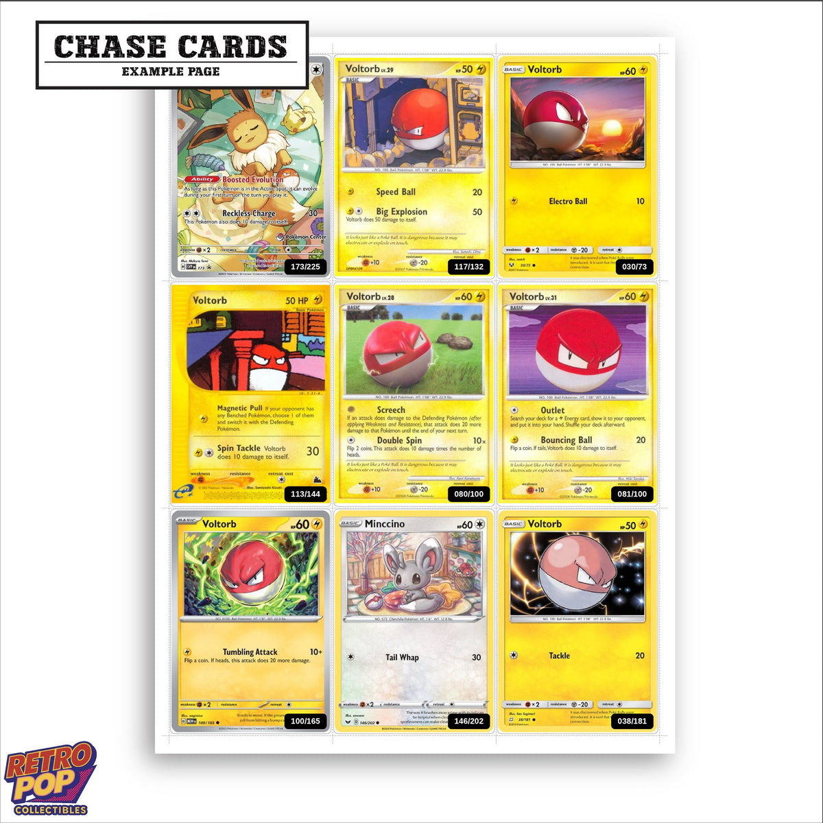 Printed Voltorb Pokemon placeholders in binder - real photo 2