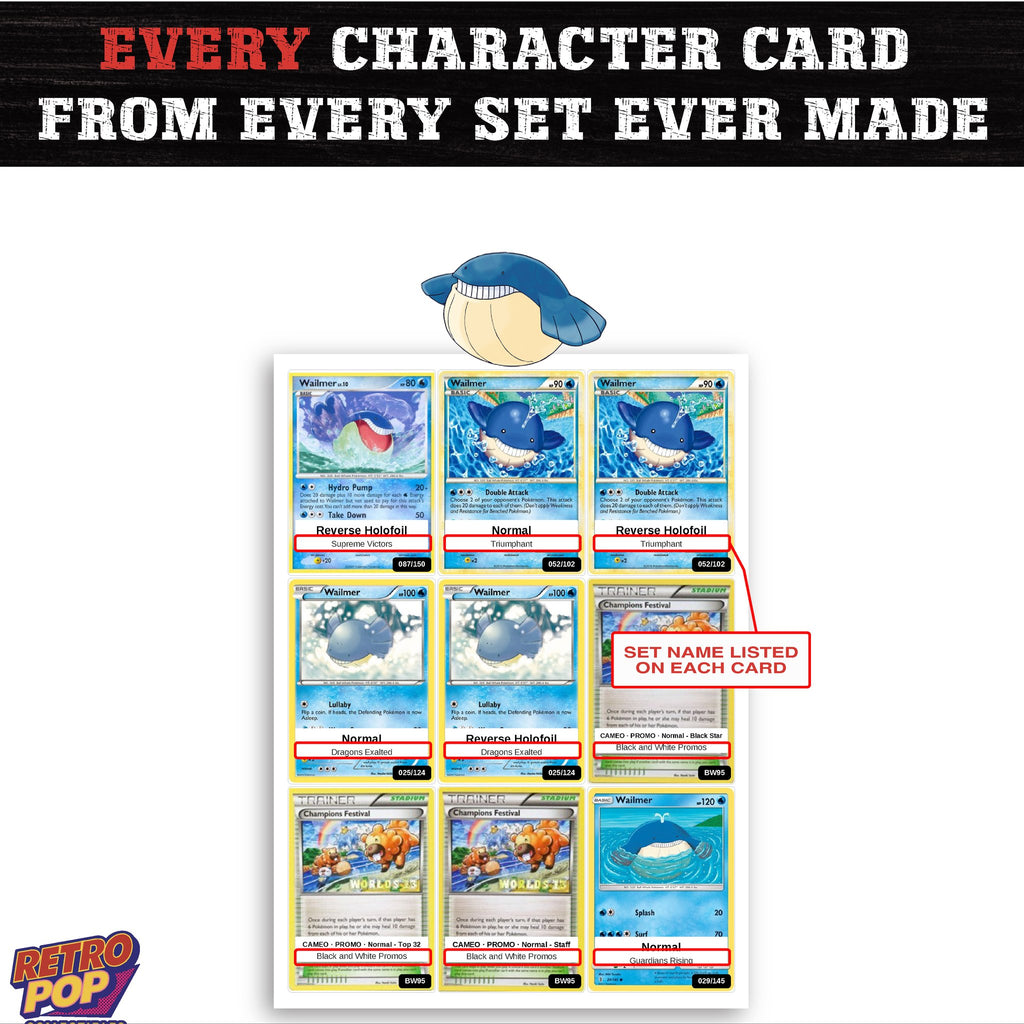 Wailmer card collection preview - every set Wailmer appears in