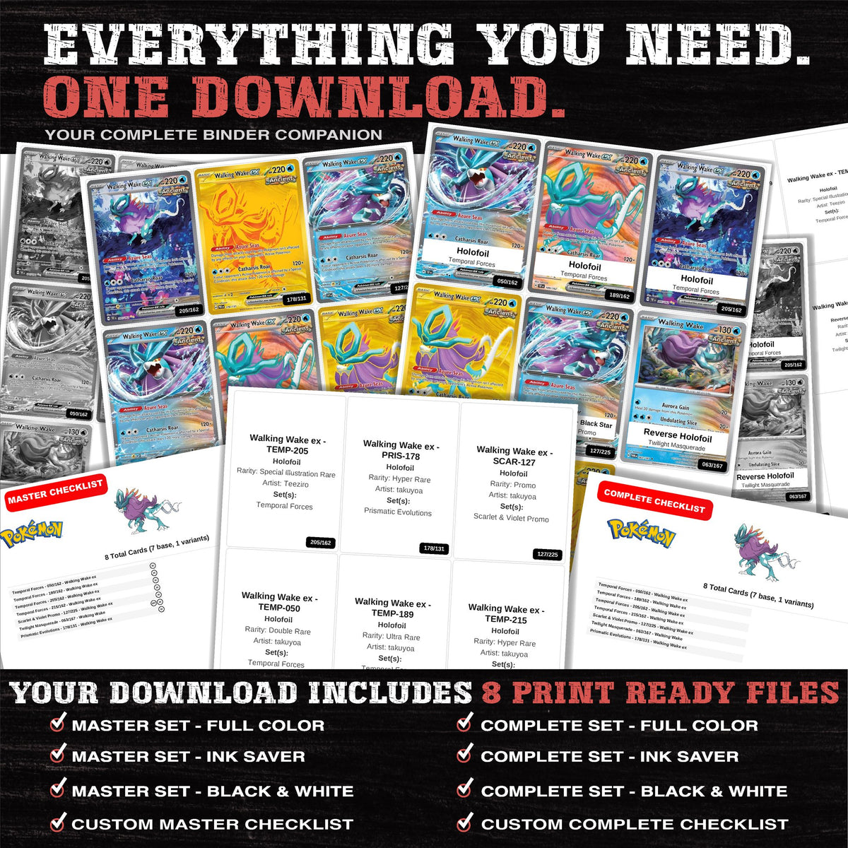 Everything included in the Walking Wake master set download - 8 PDF files
