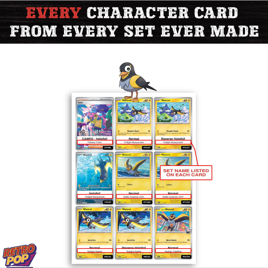 Wattrel card collection preview - every set Wattrel appears in