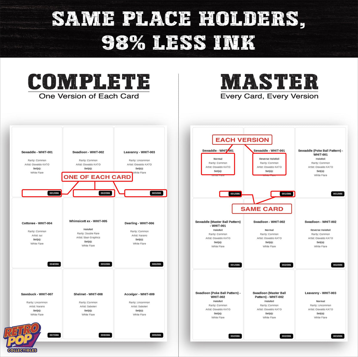 Ink saver greyscale White Flare placeholder sheet - 98 percent less ink