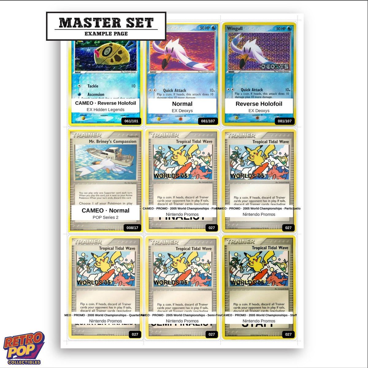 Printed Wingull Pokemon placeholders in binder - real photo 3