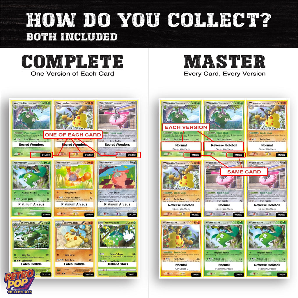 Complete Set vs Master Set versions of the Wormadam binder placeholders