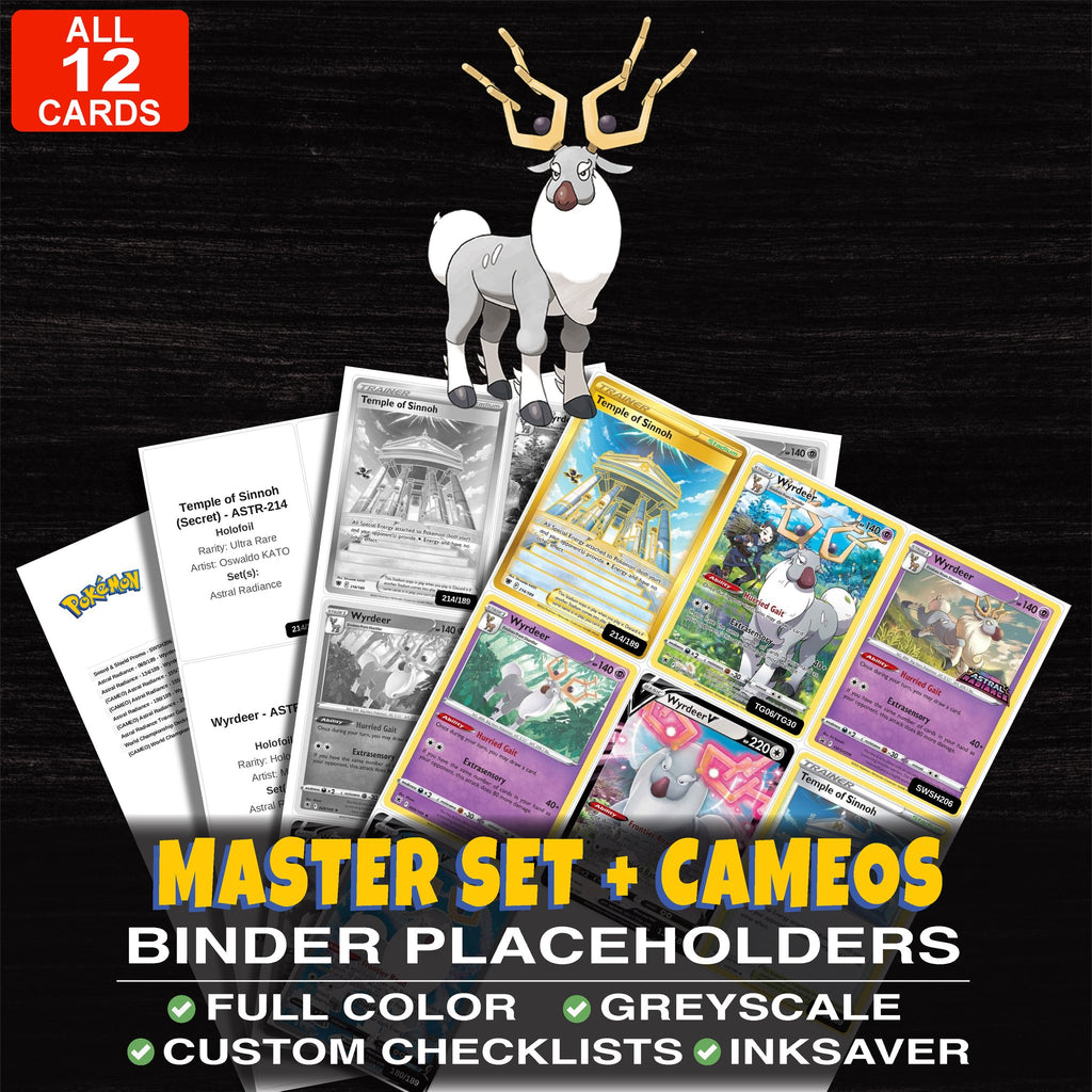 Every Wyrdeer Pokemon card ever made - master set binder placeholders with Wyrdeer