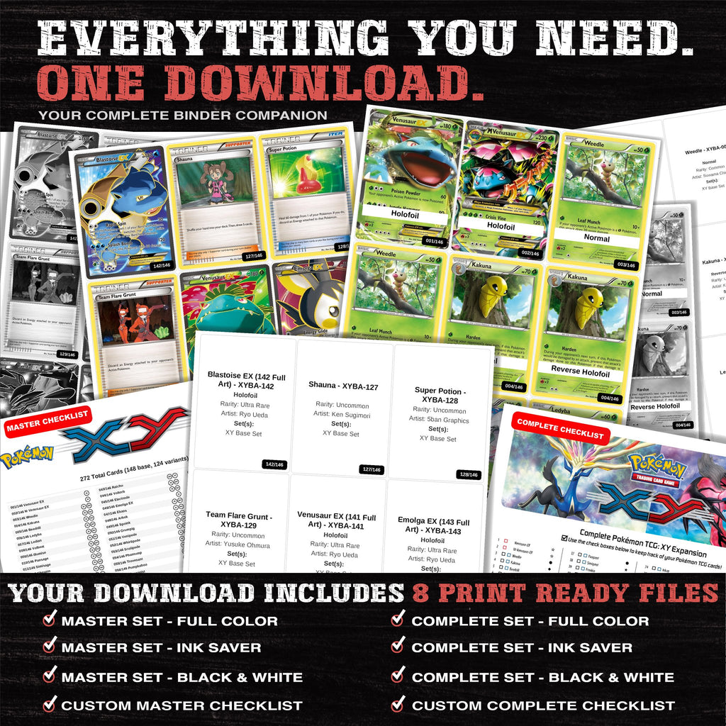 Everything included in the XY Base Set placeholder download - 8 PDF files