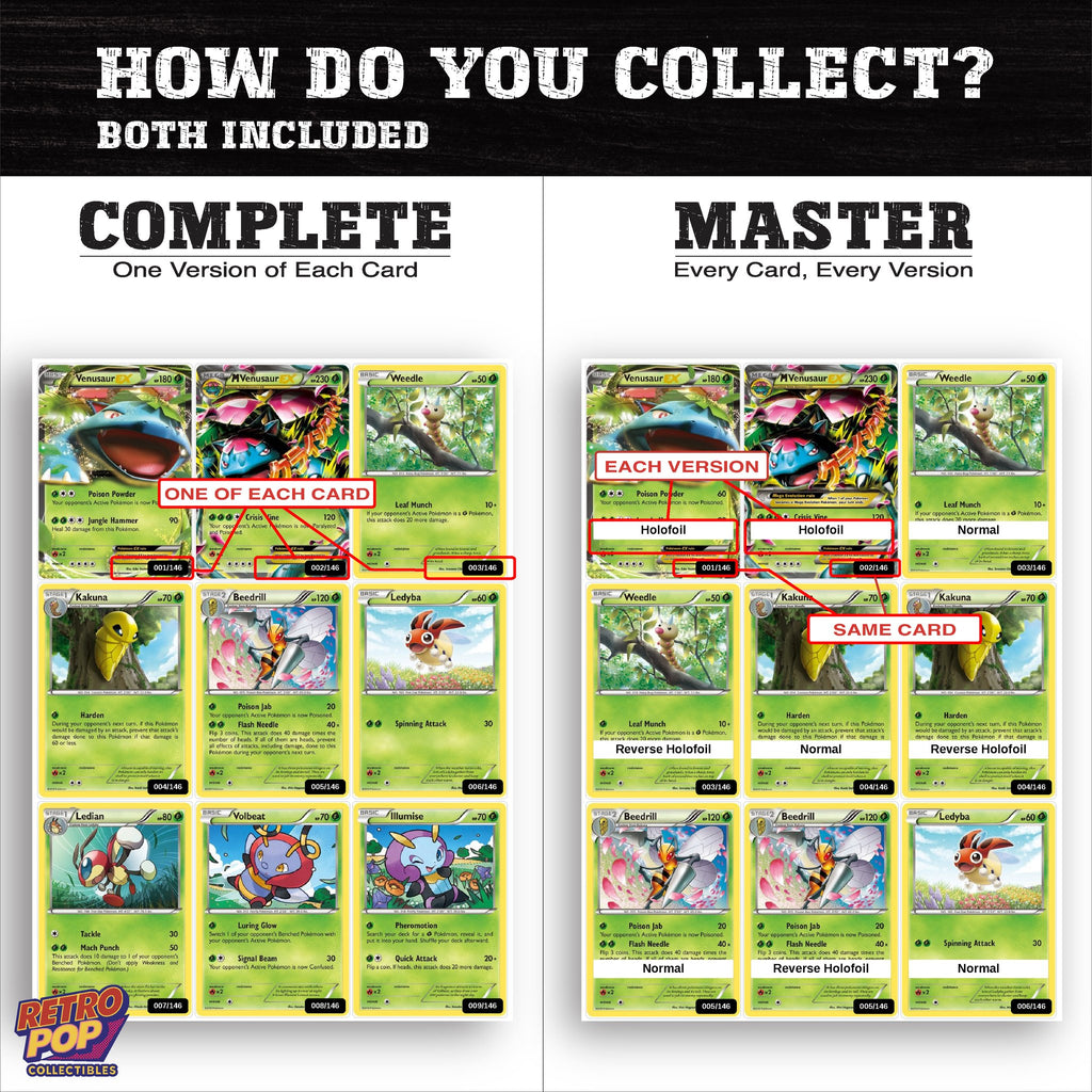 Complete Set vs Master Set versions of XY Base Set binder placeholders