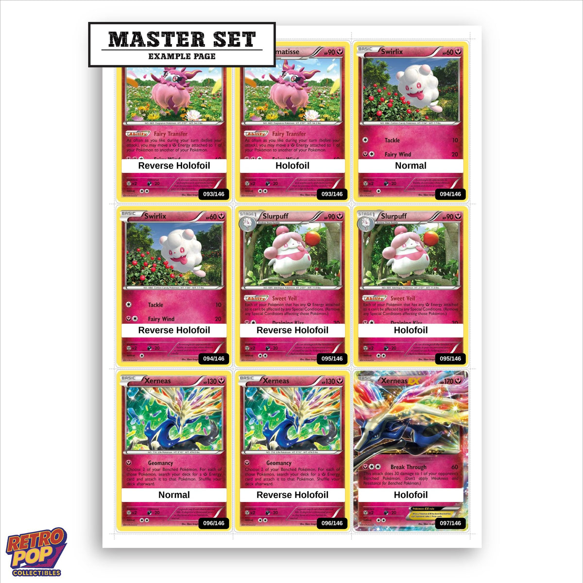 Printed XY Base Set placeholders in binder - real photo 1