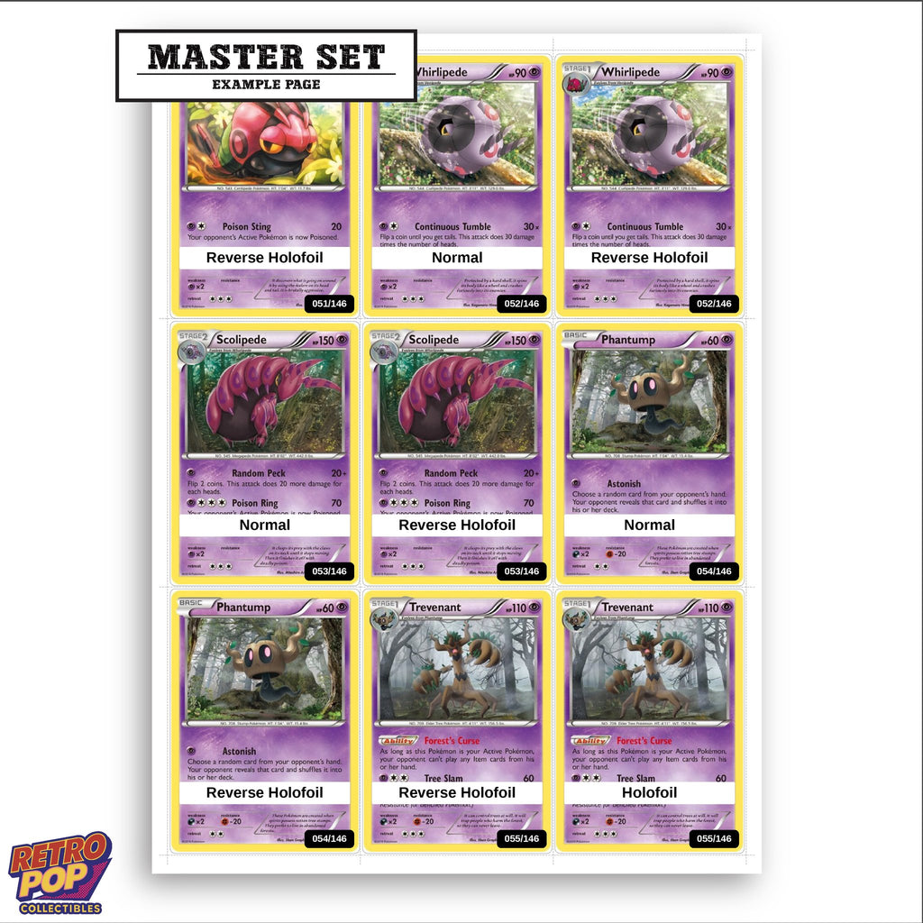 Printed XY Base Set placeholders in binder - real photo 3