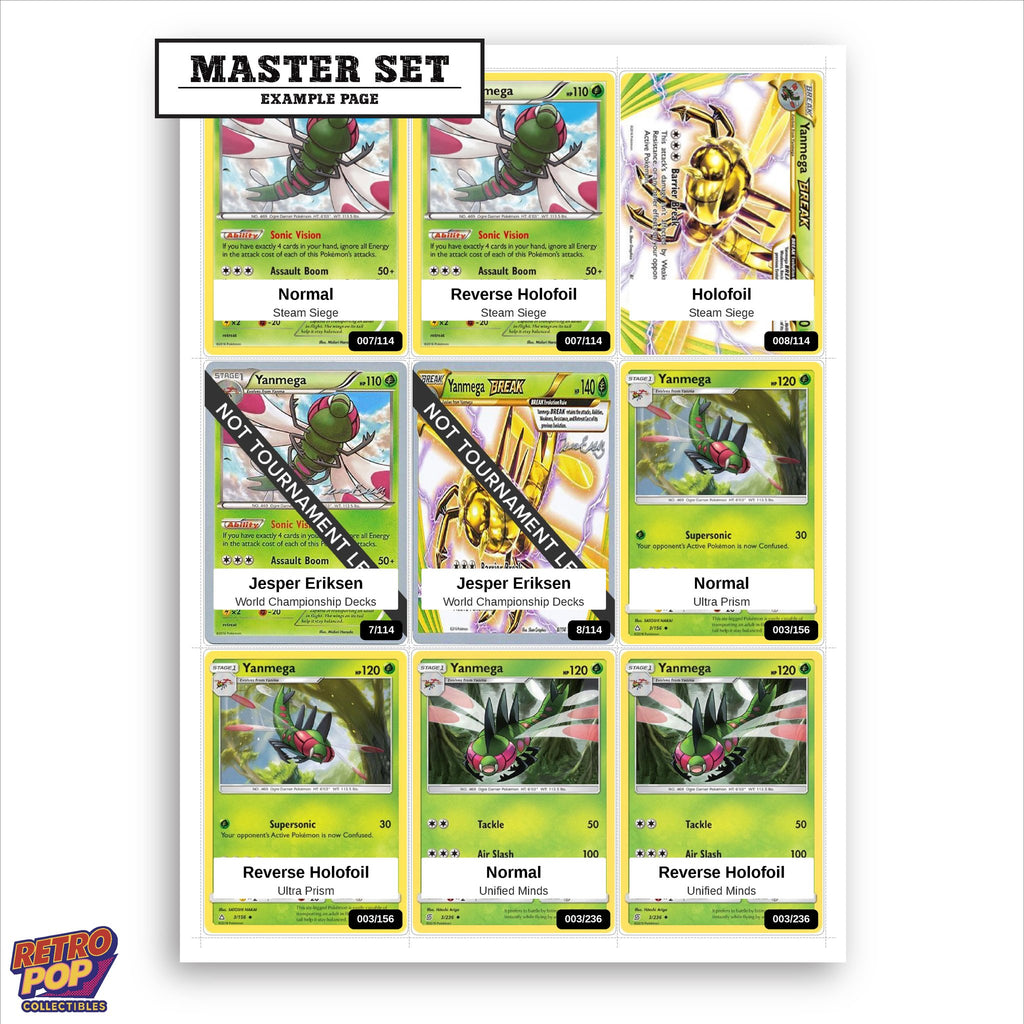 Printed Yanmega Pokemon placeholders in binder - real photo 1