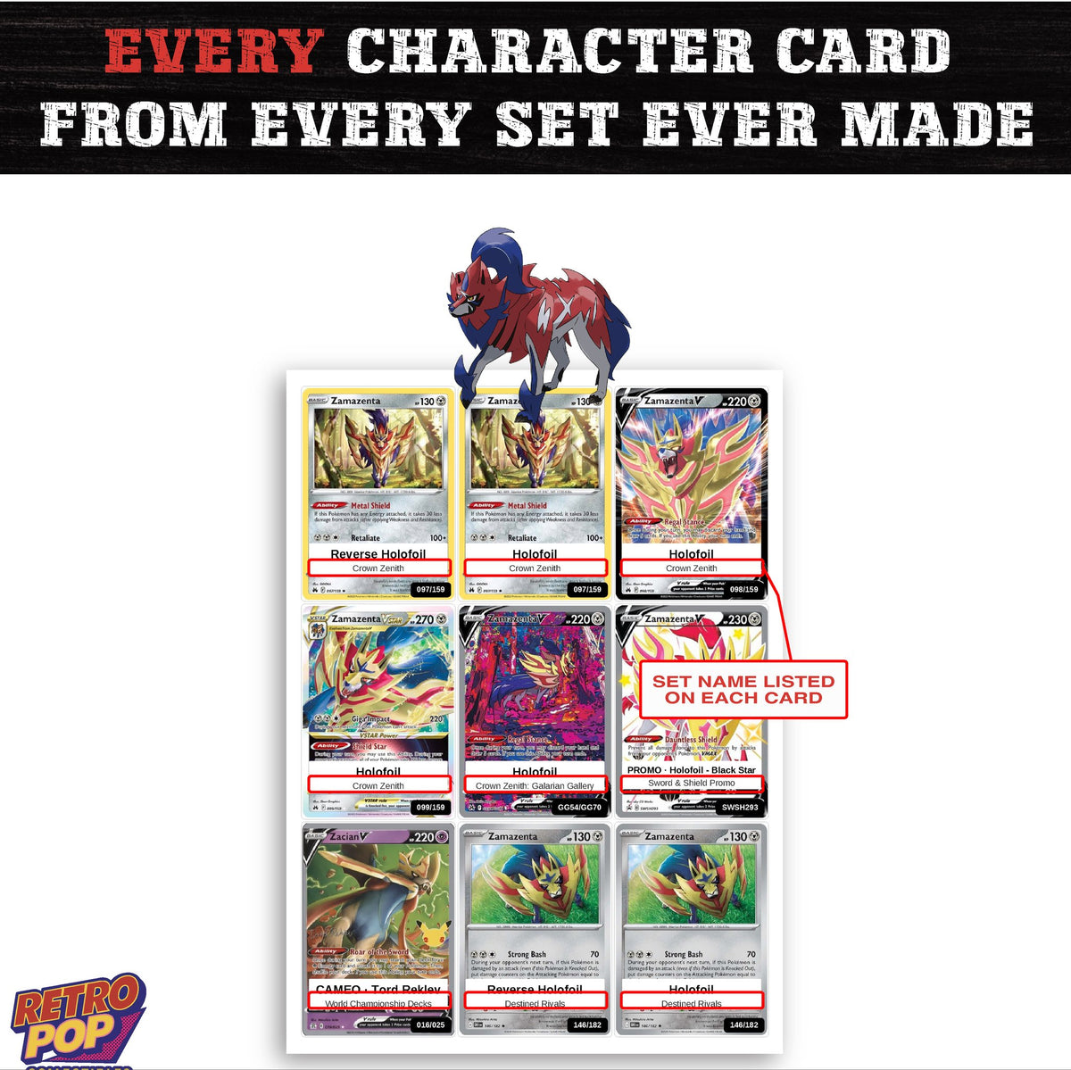 Zamazenta card collection preview - every set Zamazenta appears in
